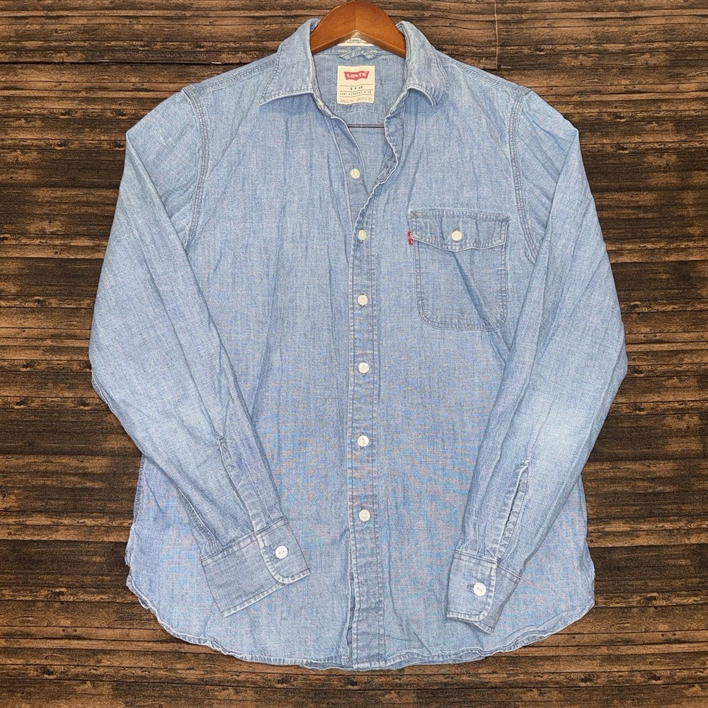 Levi's Button Up Denim Long Sleeve Standard Fit Men's Size Small Workwear